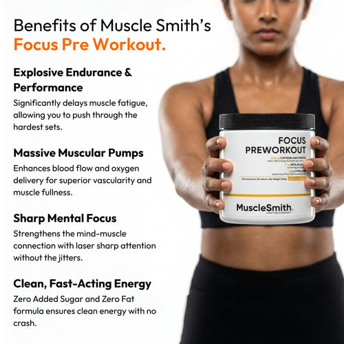 Muscle Smith Focus Pre Workout | Clinically Dosed Pre-Workout with No Proprietary Blends