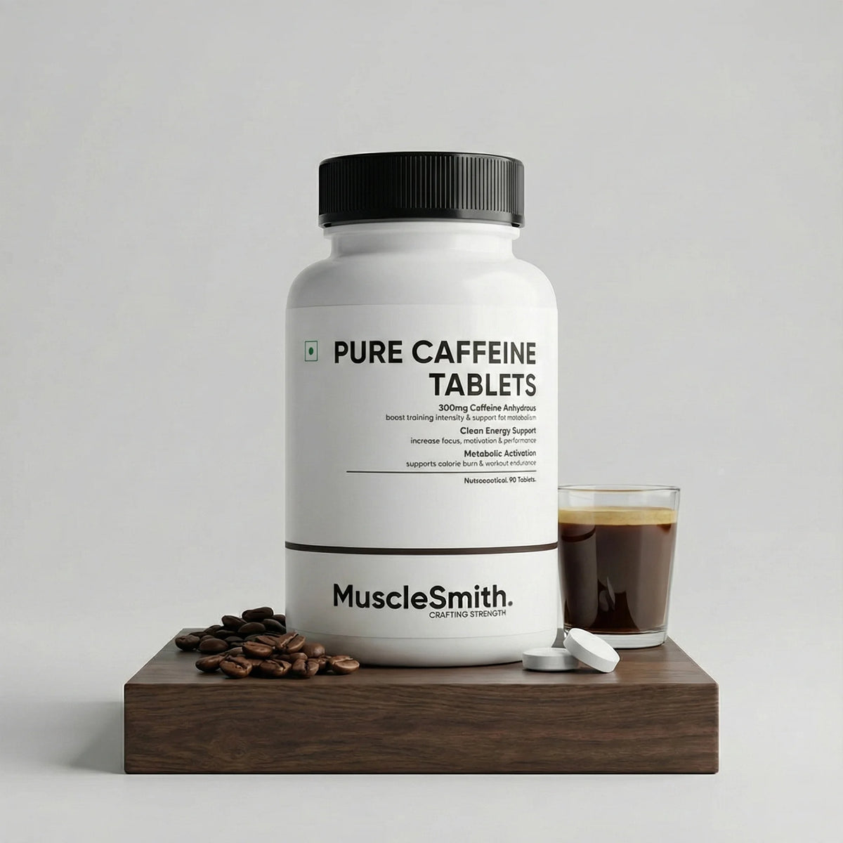 MuscleSmith Pure Caffeine Tablets | Energy, Focus & Metabolism Booster