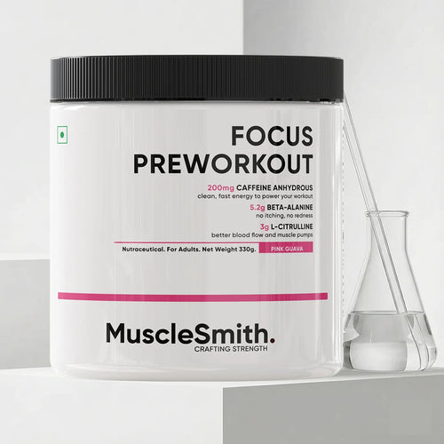 Muscle Smith Focus Pre Workout | Clinically Dosed Pre-Workout with No Proprietary Blends