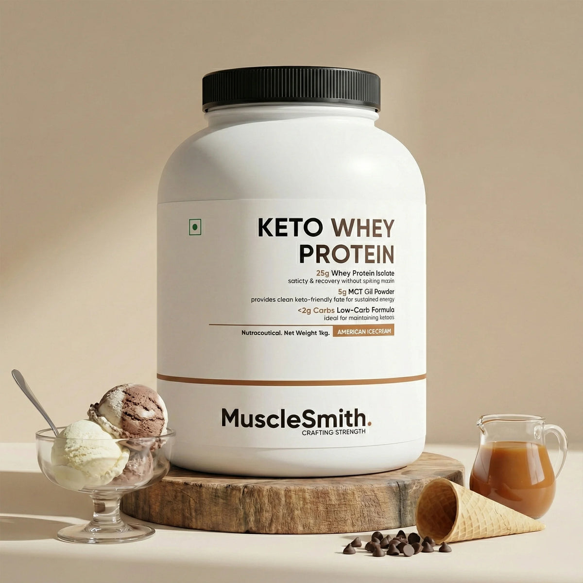 Muscle Smith Keto Whey Protein | Zero Sugar & Low Carb for Ketosis